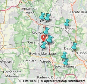 Mappa 20031 Cesano Maderno MB, Italia (3.24818)