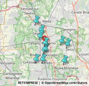 Mappa 20031 Cesano Maderno MB, Italia (2.73364)