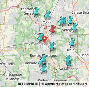 Mappa 20031 Cesano Maderno MB, Italia (3.89375)