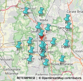 Mappa 20031 Cesano Maderno MB, Italia (3.62895)