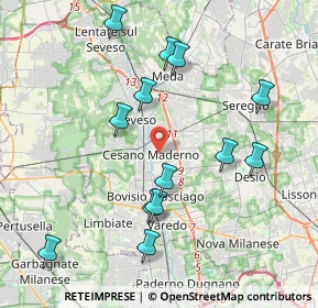 Mappa 20031 Cesano Maderno MB, Italia (4.11846)
