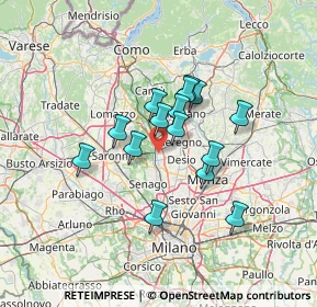 Mappa 20031 Cesano Maderno MB, Italia (10.15333)