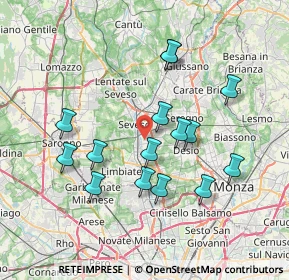 Mappa 20031 Cesano Maderno MB, Italia (6.94267)