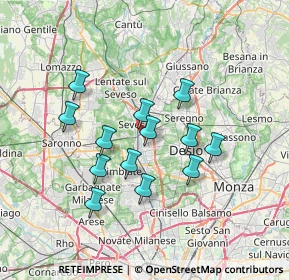Mappa 20031 Cesano Maderno MB, Italia (5.94538)