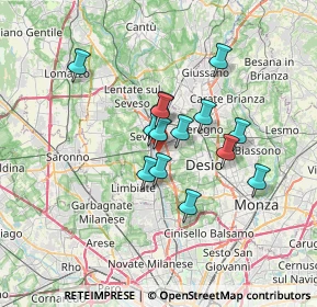 Mappa 20031 Cesano Maderno MB, Italia (5.10429)