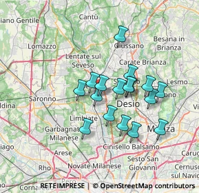 Mappa 20031 Cesano Maderno MB, Italia (5.51412)
