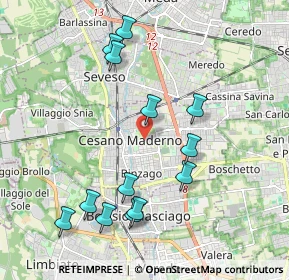 Mappa 20031 Cesano Maderno MB, Italia (2.08692)