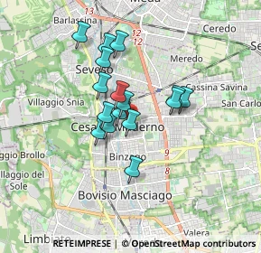 Mappa 20031 Cesano Maderno MB, Italia (1.27188)