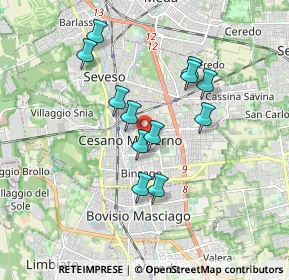 Mappa 20031 Cesano Maderno MB, Italia (1.51167)