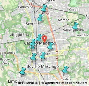 Mappa 20031 Cesano Maderno MB, Italia (1.96909)