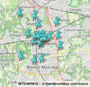 Mappa 20031 Cesano Maderno MB, Italia (1.28421)