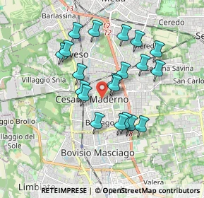 Mappa 20031 Cesano Maderno MB, Italia (1.5725)
