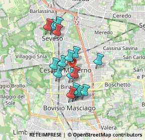 Mappa 20031 Cesano Maderno MB, Italia (1.36824)