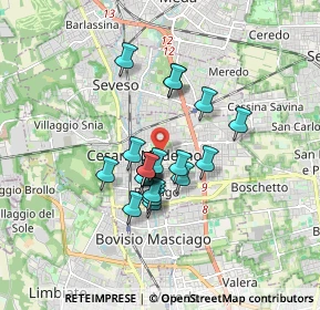 Mappa 20031 Cesano Maderno MB, Italia (1.2655)