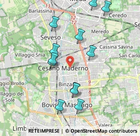 Mappa 20031 Cesano Maderno MB, Italia (1.93833)