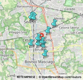 Mappa 20031 Cesano Maderno MB, Italia (1.27818)
