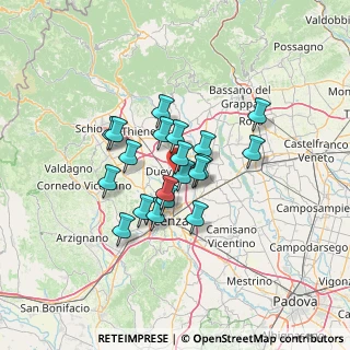 Mappa Via Eleonora Duse, 36031 Dueville VI, Italia (9.6175)