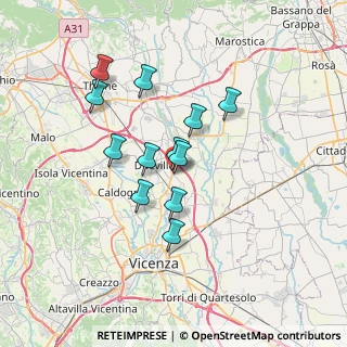 Mappa Via Eleonora Duse, 36031 Dueville VI, Italia (5.68)