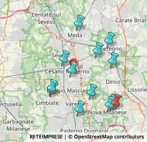 Mappa 20811 Cesano Maderno MB, Italia (3.85)