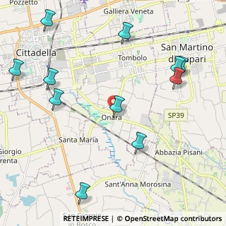 Mappa Via Sen. Giovanni Cittadella, 35019 Tombolo PD, Italia (2.64091)
