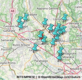 Mappa Via Ugo la Malfa, 20027 Rescaldina MI, Italia (6.46111)