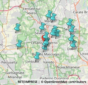 Mappa Piazza Vittorio Veneto, 20031 Cesano Maderno MB, Italia (3.06471)