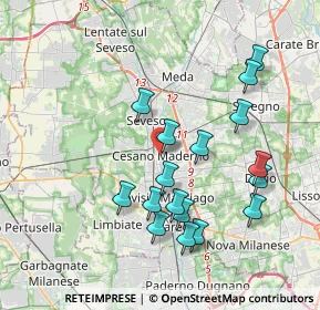 Mappa Piazza Vittorio Veneto, 20031 Cesano Maderno MB, Italia (3.76529)