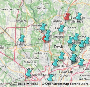 Mappa Piazza Vittorio Veneto, 20031 Cesano Maderno MB, Italia (9.5725)