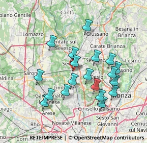 Mappa Piazza Vittorio Veneto, 20031 Cesano Maderno MB, Italia (6.88158)