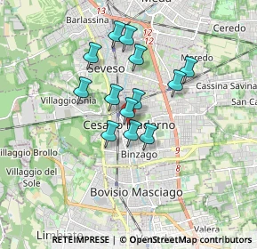 Mappa Piazza Vittorio Veneto, 20031 Cesano Maderno MB, Italia (1.30846)