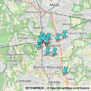 Mappa Piazza Vittorio Veneto, 20031 Cesano Maderno MB, Italia (1.02545)