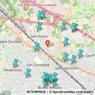 Mappa Via Antonio de Curtis, 21052 Busto Arsizio VA, Italia (1.365)