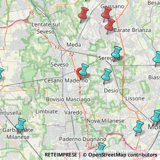 Mappa Via Valtellina, 20811 Cesano Maderno MB, Italia (6.628)