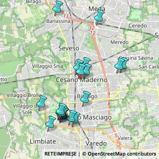 Mappa Piazza Arrigoni Monsignor, 20811 Cesano Maderno MB, Italia (2.107)