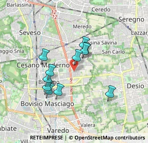 Mappa Via M. Resegone, 20031 Cesano Maderno MB, Italia (1.45636)