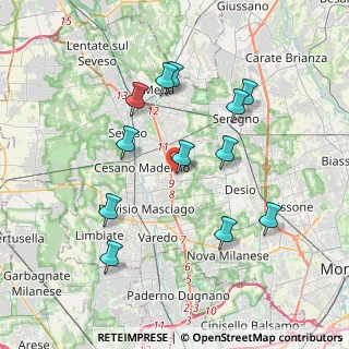 Mappa Via M. Resegone, 20031 Cesano Maderno MB, Italia (3.71083)