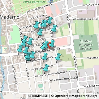 Mappa Viale Indipendenza, 20811 Cesano Maderno MB, Italia (0.215)