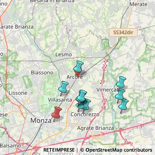 Mappa 20862 Arcore MB, Italia (3.84727)