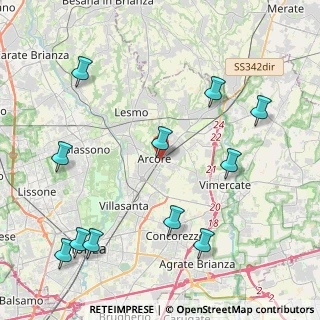 Mappa 20862 Arcore MB, Italia (5.09273)