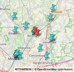 Mappa Via Ciro Menotti, 20862 Arcore MB, Italia (4.0615)