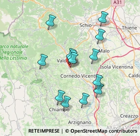 Mappa Pista Ciclabile Agno Guà, 36078 Valdagno VI, Italia (6.59308)