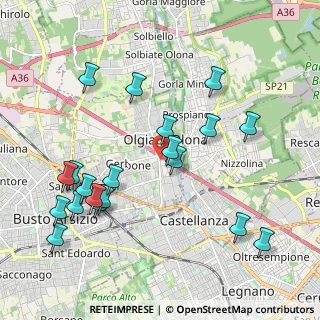Mappa Via Monte Grappa, 21057 Olgiate Olona VA, Italia (2.2195)