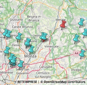 Mappa Via Montello, 20862 Arcore MB, Italia (10.8485)