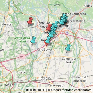 Mappa Via dei Dossi, 24040 Osio Sopra BG, Italia (7.1265)