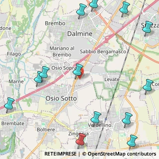 Mappa Via dei Dossi, 24040 Osio Sopra BG, Italia (3.26077)
