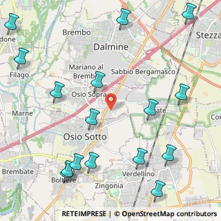 Mappa Via dei Dossi, 24040 Osio Sopra BG, Italia (2.90063)