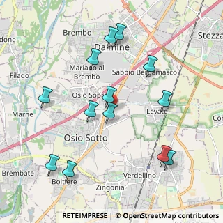 Mappa Via dei Dossi, 24040 Osio Sopra BG, Italia (2.12538)