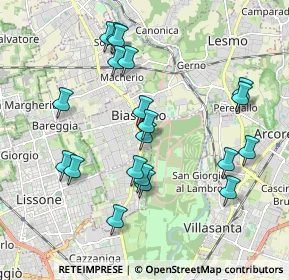 Mappa Via Papa Giovanni XXIII, 20853 Biassono MB, Italia (1.963)