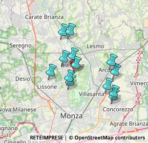 Mappa Via Papa Giovanni XXIII, 20853 Biassono MB, Italia (2.91769)