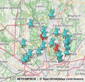 Mappa Via Giuseppe Parini, 20031 Cesano Maderno MB, Italia (7.0975)